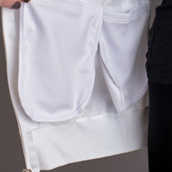 White Short Sleeve Surgical Drain Zipup