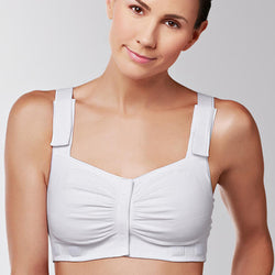 Spdoo Women's Wireless Post Surgery Sports Bra Zip Front Comfort Lace Trim  Brassiere with Removable Pads Pack of 3 