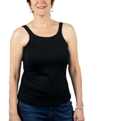 Classic Mastectomy Camisole Tank Top with Built-In Breast Prosthetics - NO Bra Band