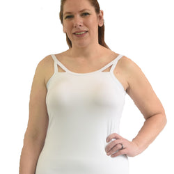 Cut-Out Mastectomy Camisole Tank Top with Built-in Prosthetics - NO Bra Band