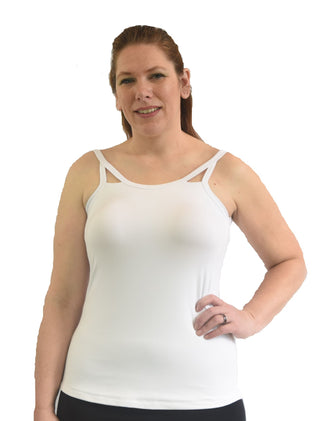 Cut-Out Mastectomy Camisole Tank Top with Built-in Prosthetics