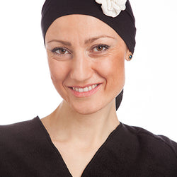 Cream/Black Rosette Head Wrap