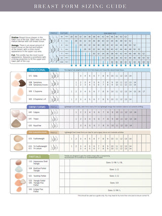 Health Products For You - Trulife Breast Form Size Chart (Lightweight) Size  Charts